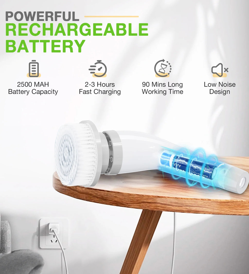 Electric Spin Scrubber, Cordless Bathroom Scrubber Cleaning Brush for Floor, Bathtub, Kitchen