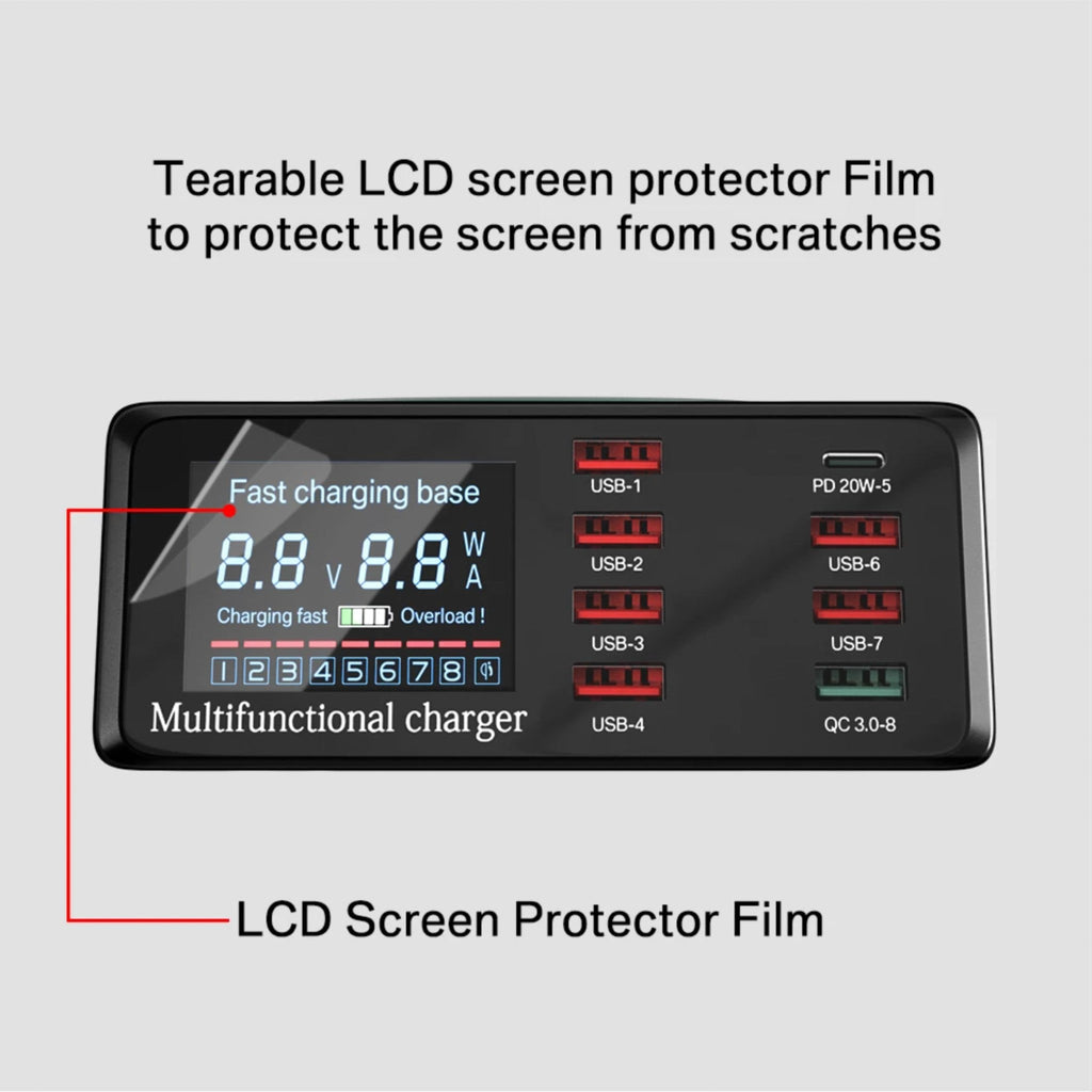 8 Port LED Display, Fast Charger, for iPhone 13 12, Xiaomi, Huawei, Samsung-4