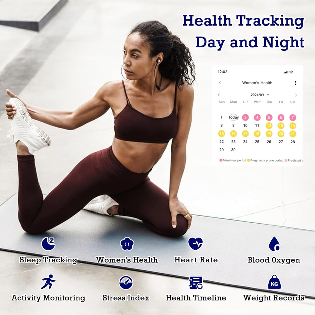 Smart Ring Health Tracker, Sleep Tracker Ring with Heart Rate, Waterproof Fitness Ring for Activity Monitoring/Steps/Distance/Calories,Air Gestures,Up to 7-Day Battery,For Ios Android (Light Gold,#12)
