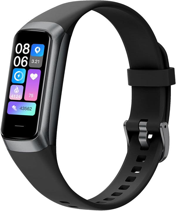 Keep Health Fitness Trackers for Women Men Amoled Step Counter Slim Thin 25 Sports Modes with Heart Rate Blood Pressure Monitor Alarm Stopwatch Timer Calories Burned IP68 Step Tracker Watch