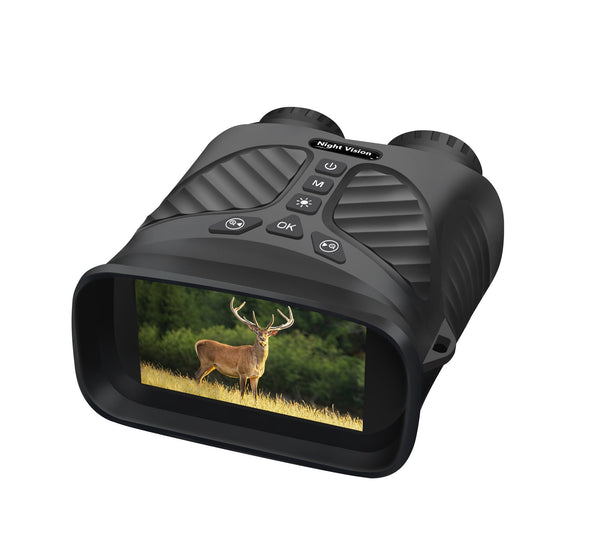 NNEDSZ Black Digital Night Vision Binoculars - 3.0'' IPS Screen, 10X Optical Zoom, 2.5K Video Recording, Infrared for 300m Range