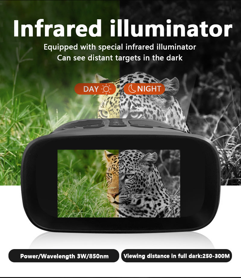 NNEDSZ Black Digital Night Vision Binoculars - 3.0'' IPS Screen, 10X Optical Zoom, 2.5K Video Recording, Infrared for 300m Range-3