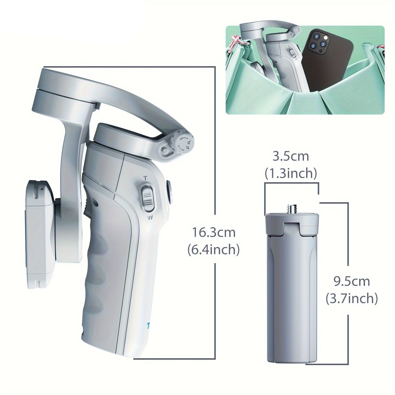 NNETM 3-Axis Selfie Stick Stabilizer with LED & Face Tracking-1